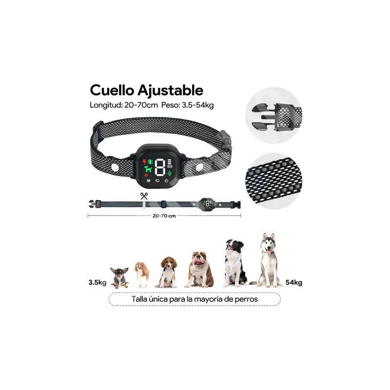 Antiladrido Perro Entrenamiento Collar Eléctrico Automático Color Negro