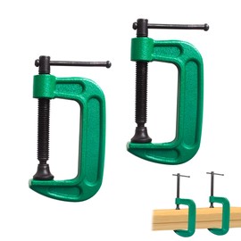 C Table Clamp, Stainless Steel Clamp Clamps & Tensioners, Small Clamping Clamps for Desk, Balcony Railing and Bracket, C Clamp Metal, Clamping Clamps Jaw Openings 58 mm, Screw Clamps Pack of 2