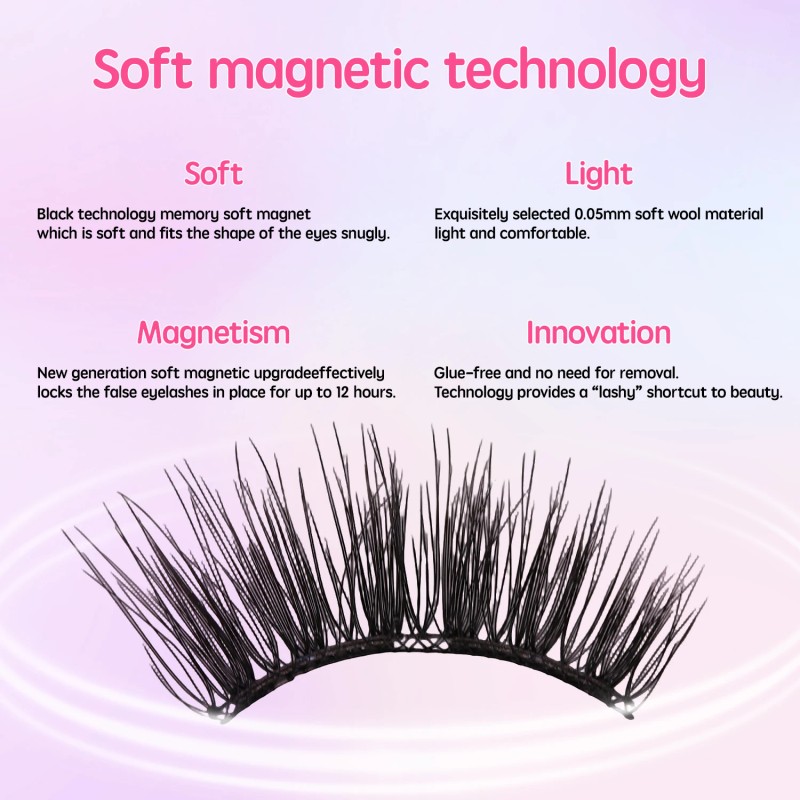 Saft Magnetic Eyelash Kit Hypoallergenic & Waterproof Vegan Magnetic Lashes