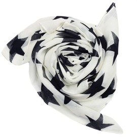 Freak Scene Cotton Scarf - Stars 8 cm white - black - squared kerchief