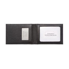 THINGS REMEMBERED Engraved Black Leather Magnet Wallet & Money Clip(Free Customization)