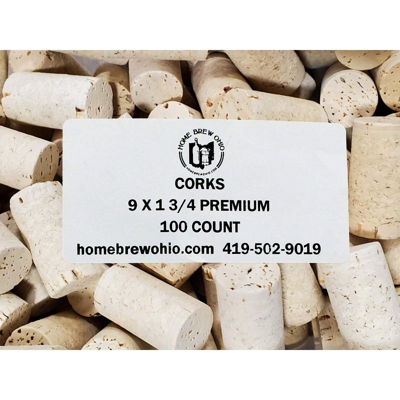 Premium Corks 9" x 1 3/4". Bag of 100