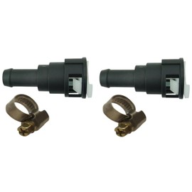 (Set of TWO) UPGRADED 800-404 Stronger than OEM Heater Core Coolant Hose Quick Disconnect Connector w/Clamp FITS: 3/4" Tube and 5/8" Heater Hose. FITS: Many 1986-2011 Ford Trucks SUVs Vans E69Z18D435B