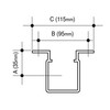 Wavin OSMA 4T834 Black Pipe Bracket for 61mm Square downpipe