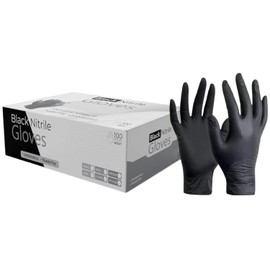 100 Black Nitrile Disposable Gloves Powder Free, Food, Care, Hair & Beauty, Industry, Cleaning (Black, Extra Small)