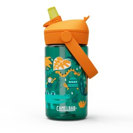 CAMELBAK Thrive Flip Straw Kinder-Wasserflasche mit Tritan Renew, einfach zu tragen, Strohhalm-Oberteil, Dschungeltiere, 400 ml