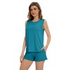 WiWi Pajama Set for Women Sleeveless Tops with Shorts Pjs