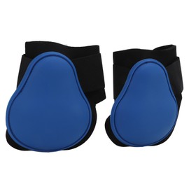 1 Pair Horse Tendon Boots Soft Prevent Slipping Easy to Stick PU Shell Horse Boots for HorsesBlue Hind Legs L
