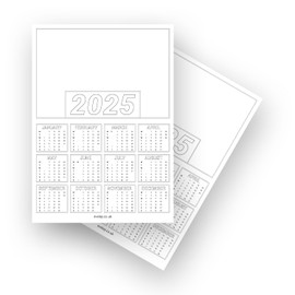 Pack of 10 Calendar 2025 Planner UK A4 Blanks White Mini Calendar Year to View Make Your Own Home Office Student Organiser