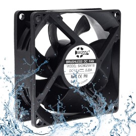 SXDOOL 80mm DC 12V Waterproof Cooling Fan,80X80X25mm High Speed CFM,for Computer Chassis Cabinets PC Cooler