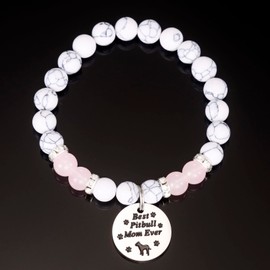 AHAETH Pitbull Gifts for Women Pitbull Lovers Jewelry Pitbulls Owner Items Pitbull Mom Bracelet, Medium, no gemstone