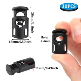 30 PCS Plastic Cord Locks for Drawstring, Spring Paracord Toggle Stopper Cord Stops Fastener Elastic Drawstring Rope Cord Locks Clip for Shoelaces Drawstrings Paracord Bags