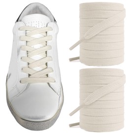 UamGlsob Shoe Laces for Golden Goose Super-Star/Hi Star/Ball Star/V-Star Sneakers, Poly Cotton Flat Shoelaces Replacement Replacement Strings for GG Shoes (Beige, 47"/120cm)