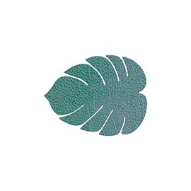 Lind DNA Monstera 989961 Glass Coaster Recycled Leather Hippo Pastel Green 14 cm x 12 cm