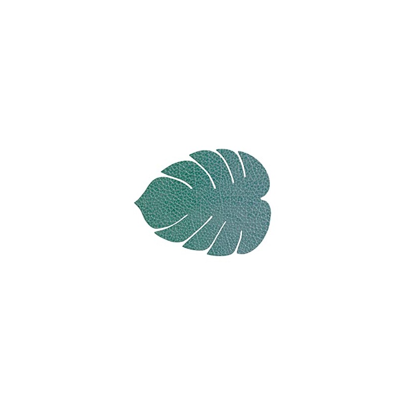 Lind DNA Monstera 989961 Glass Coaster Recycled Leather Hippo Pastel