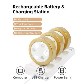 EZVALO Puck Lights with Charging Station,14 Colors RGB Under Cabinet Lighting,2000mAh Rechargeable Display Lights,LED Under Cabinet Lighs for Kitchen,Wireless Tap Lights for Shelf,Counter(6 Packs)