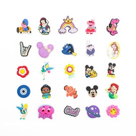 15, 30, Mixed, Girl Or Boy Superhero Famous Cute Cool Funny Random Colourful Shoe Charms Decorations For Croc Clog Shoes, Bracelet And Wristband For Women & Men No Duplicates (15 Girls)