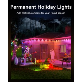 Lumary 100FT Smart Outdoor String Lights with APP/Remote/Voice Control, RGBAI Color Changing Patio Lights with Warm White 30+2 LED Bulbs, IP65 Waterproof Permanent Outdoor Lights Work with Alexa