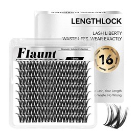 Flaunt Collection | Flaunt & Short Flaunt & Brown Flaunt & One-Length Flaunt | Waterproof, Long-Lasting Lashes | Flora | Natural Daily, Volume Style | Beginner Friendly DIY Lashes For a Flawless, Voluminous Look:_Flaunt One-Length 16mm [No Bond&Seal&Remover]