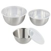 Brushed Stainless Steel Mixing and Storage Bowl Set with Lids