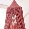 Mengersi Bed Canopy for Girls,Ruffled Canopy Bed Curtains Canopy for