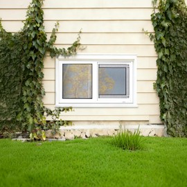 NOTASA Vinyl Basement Window, Bathroom Sliding Window 24" x 16" White