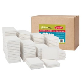 Creative Mark Box of 100 3x4" Ultra Mini Canvases for Painting, Great for Acrylic, Oil, or Tempera Paint