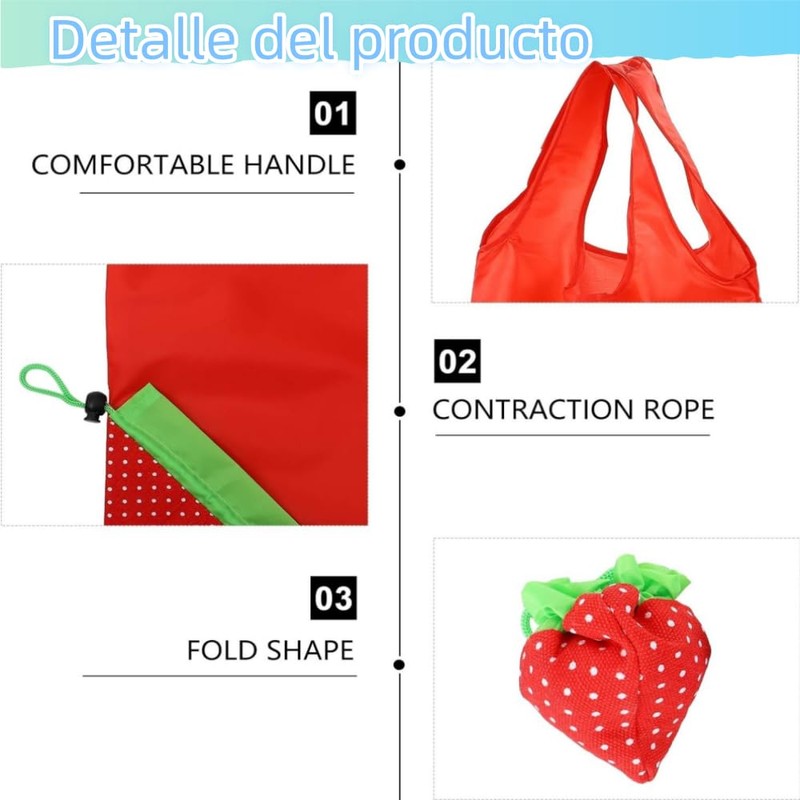 Jindizi Bolsas Plegables Reutilizables, 5Pcs de Compra Reutilizables con Asas,