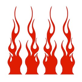 4Pack 15CM/6Inch Flame Reflective Vinyl Sticker Decal for Car Track Vehicl Motorcycle Bike Skateboard Laptop DIY Decoration (Red)