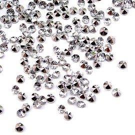 1000 Acrylic Crystal Diamond Confetti Table Scatters Clear Vase Fillers Gemstone Selection of 4.5mm 6mm 8mm 10mm (4.5mm, Silver)