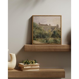 InSimSea Square Framed Canvas Wall Art, Home Decor Classical Scenery Landscape Watercolor Paintings Canvas Prints, Wall Decorations for Living Room Home Farmhouse Bathroom Decor 12"x12"