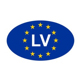 CafePress EU Latvia Oval Bumper Sticker, Euro Oval Car Decal