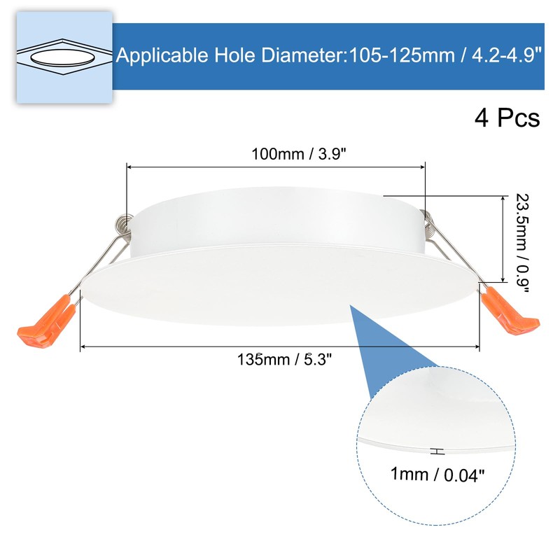PATIKIL 135mm / 5.3" Diameter Metal Ceiling Hole Cover Plate,