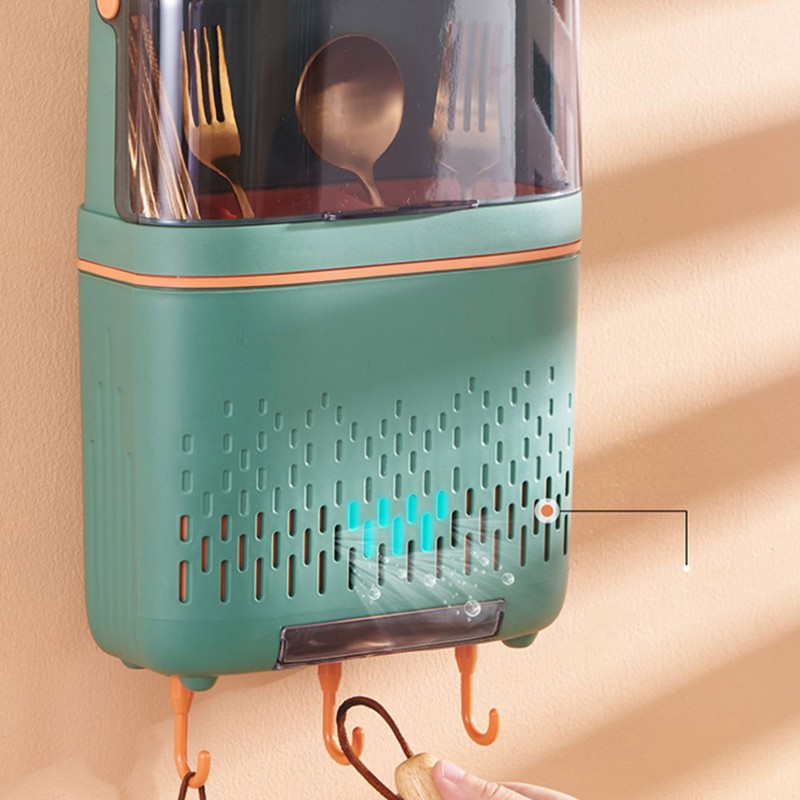 Wall Mounted Chopsticks Holder Multifunctional Chopstick Drain Storage Box Kitchen