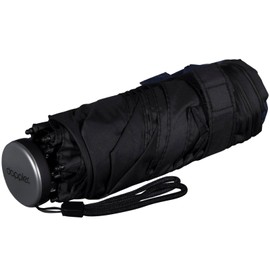 Doppler Super Mini Fibre Compact Pocket Umbrella Extremely Light and Small, Simply Black, Modern