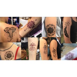 5 Sheets Feather Flowers Butterfly Tattoo Stencil with Micro Mesh Reusable Tattoo Template Kaya