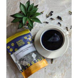 Better Food Mood Premium Blue Tea & Lavender 15 Tea bags | Caffeine Free | Blue & Purple Changing Flower Tea | Plastic Free | Vegan