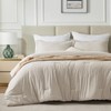 CozyLux California King Comforter Set - 3 Pieces Beige Soft