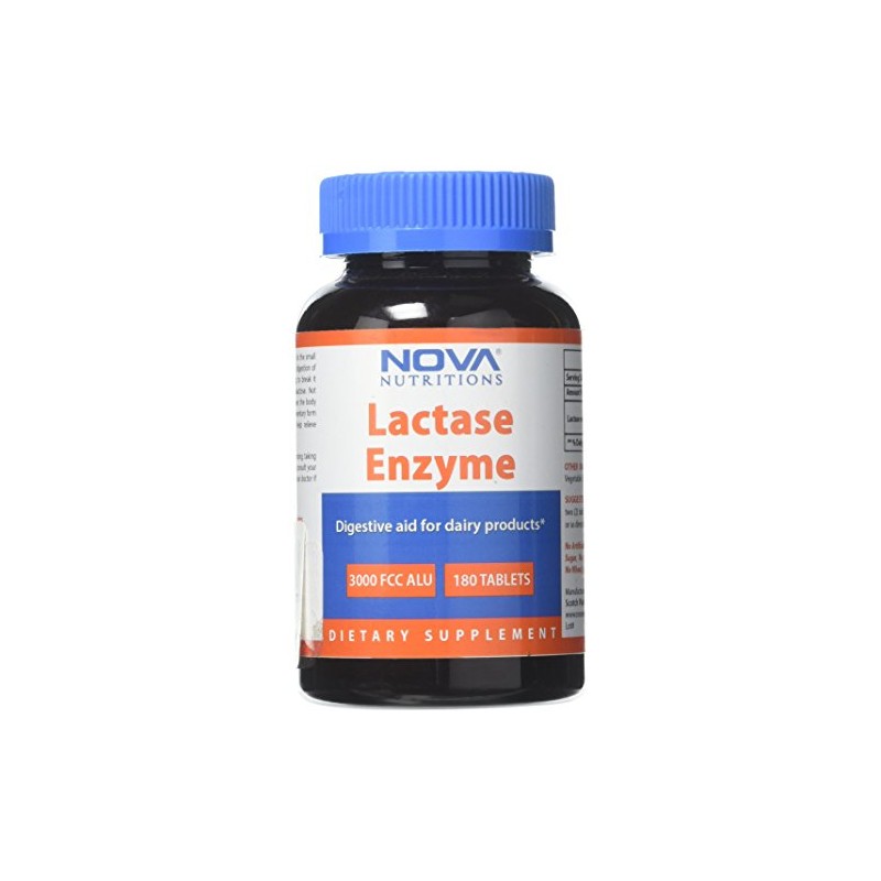 Nova Nutritions Lactase Enzyme 3000 FCC ALU 180 Tablets
