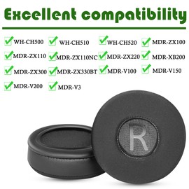 Cooling Gel Earpads Gobelieve Replacement Earpads Compatible with Sony WH-CH500/CH510/CH520, MDR-ZX100/ZX110/ZX110NC/ZX220/XB200/ZX300/ZX330BT, MDR-V100/V150/V200 /V200/V250/v3 Headphones