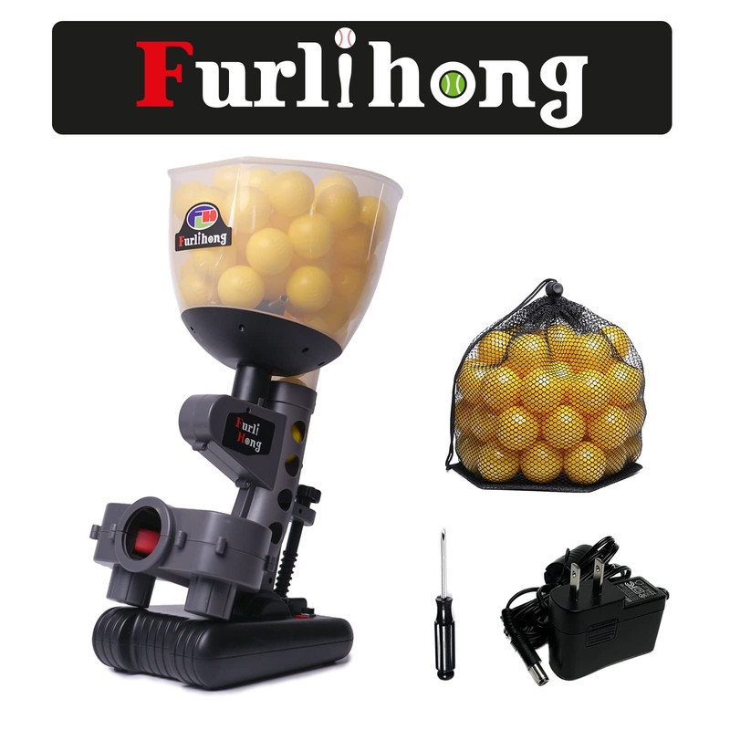 Furlihong 692BH Baseball Pitching Machine, Use Ping Pong Size Training