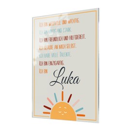 Affirmation Picture for Children - Strength Confidence & Positivity - Nursery Wall Pictures Boys & Girls - Decoration for Nursery School Child Primary School - Alternative to Affirmation Cards