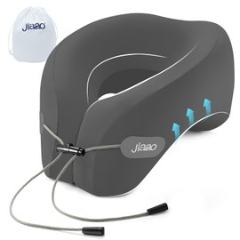 jiaao Travel Pillow, Neck Pillow Airplane, Plane Pillow Memory Foam Travel Neck Pillow with 360° Head and Neck Support, Portable Travel Essential Suitable for Airplane, Car, Train, or Bus Trip