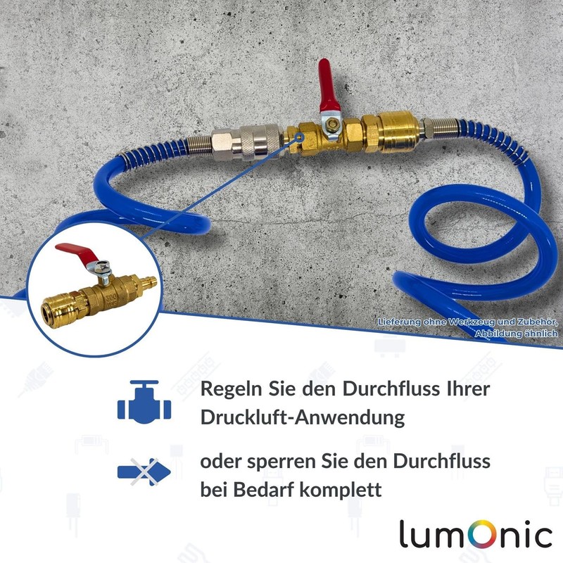 Lumonic Ball Valve 3/8 Inch with Quick Coupling and Plug