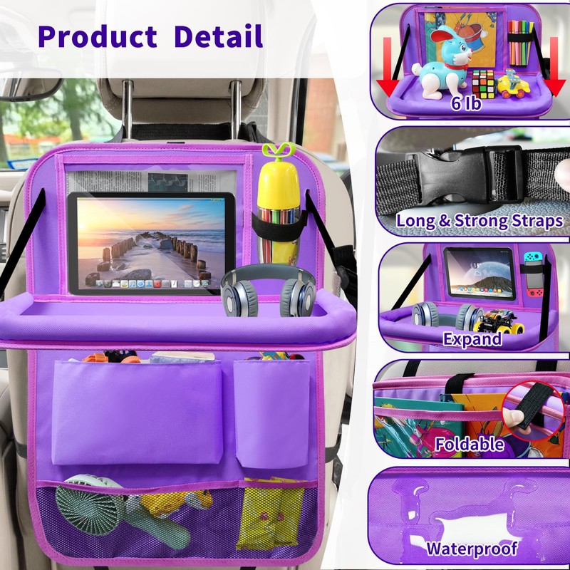 Etre Jeune Car Seat Back Organizer Table Tray, Car Seat