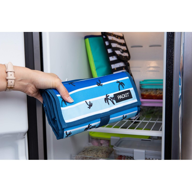 PackIt Lonchera congelable con cierre de cierre, palmas de atardecer
