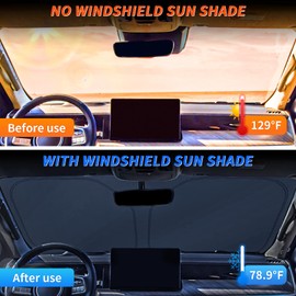 Tacoma Customized Windshield Sun Shade for 2016-2026 Tacoma SR/SR5/TRD Sport/TRD OffRoad/TRD Pro/Limited 2/4Dr Front Window SunShade Visor Protector Foldable Blocks UV Rays Keep Car Cooler Accessories