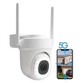 P Panoraxy 3k 5MP Security Camera Outdoor, 5G&2.4G WiFi Outdoor Security Camera with 360°PTZ, 2-Way Talk Outside Cameras for Home Security, Auto Tracking, Motion&Noise Alert, IP66