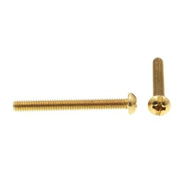 Prime-Line 9003778 Machine Screw, Round Head, Slotted/Phillips Combo, #8-32 X 1-1/2 in, Solid Brass, Pack of 25