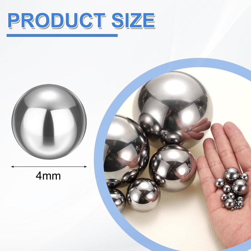 uxcell 200pcs Precision Balls 4mm Diameter G25 Solid Chrome Steel